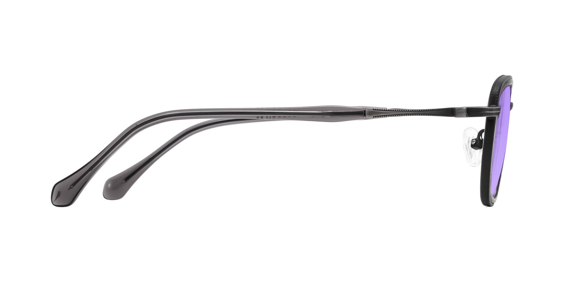 Side of Hunter in Gunmetal/Gray with Medium Purple Tinted Lenses
