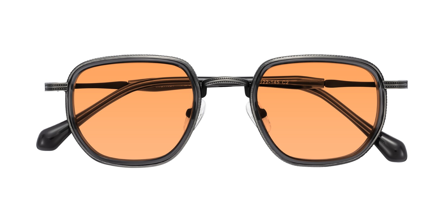 Folded Front of Hunter in Gunmetal/Gray with Medium Orange Tinted Lenses