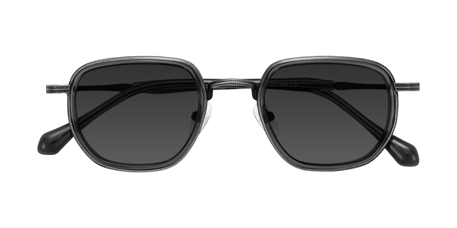 Folded Front of Hunter in Gunmetal/Gray with Gray Tinted Lenses