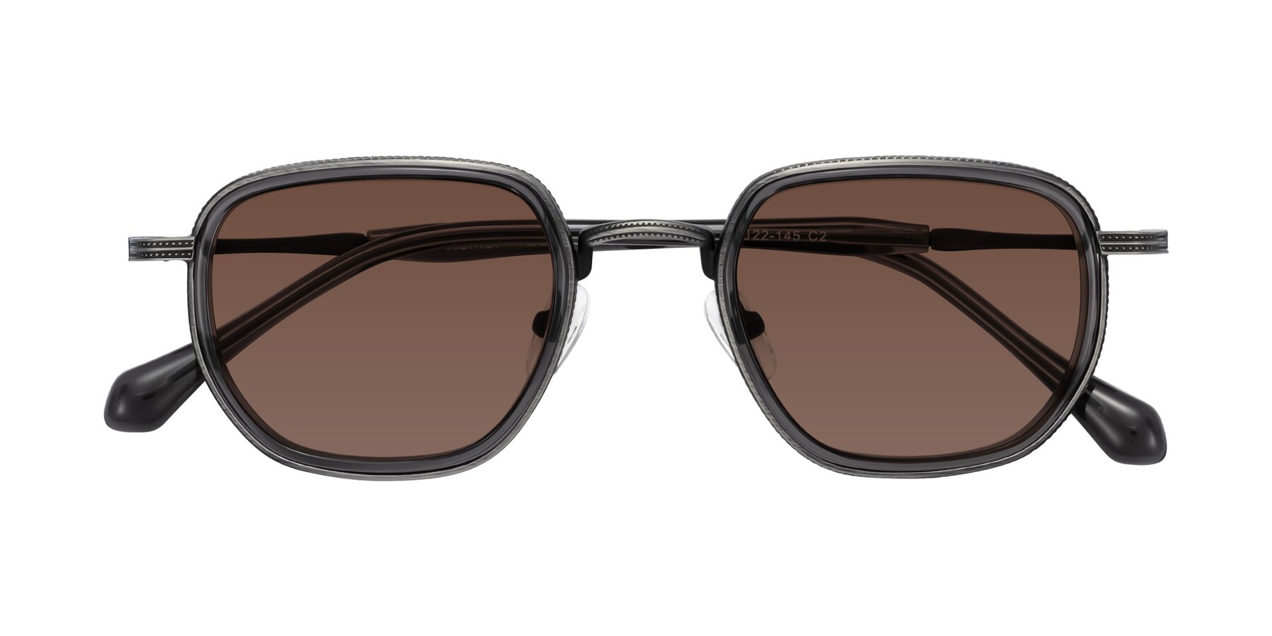 Folded Front of Hunter in Gunmetal/Gray with Brown Tinted Lenses