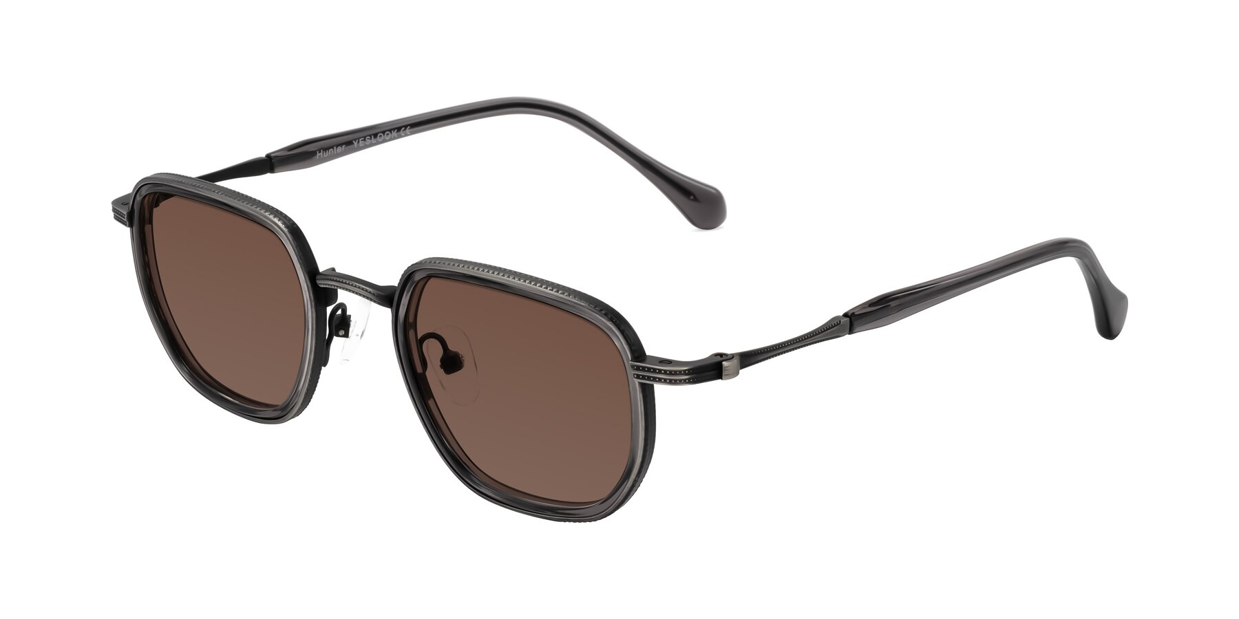 Angle of Hunter in Gunmetal/Gray with Brown Tinted Lenses