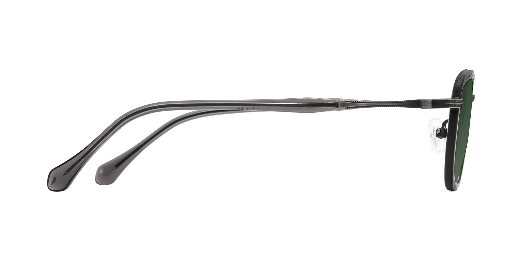 Side of Hunter in Gunmetal/Gray with Green Tinted Lenses