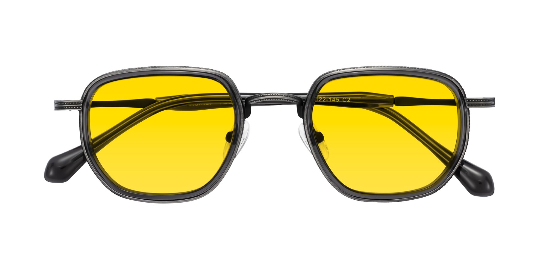 Folded Front of Hunter in Gunmetal/Gray with Yellow Tinted Lenses