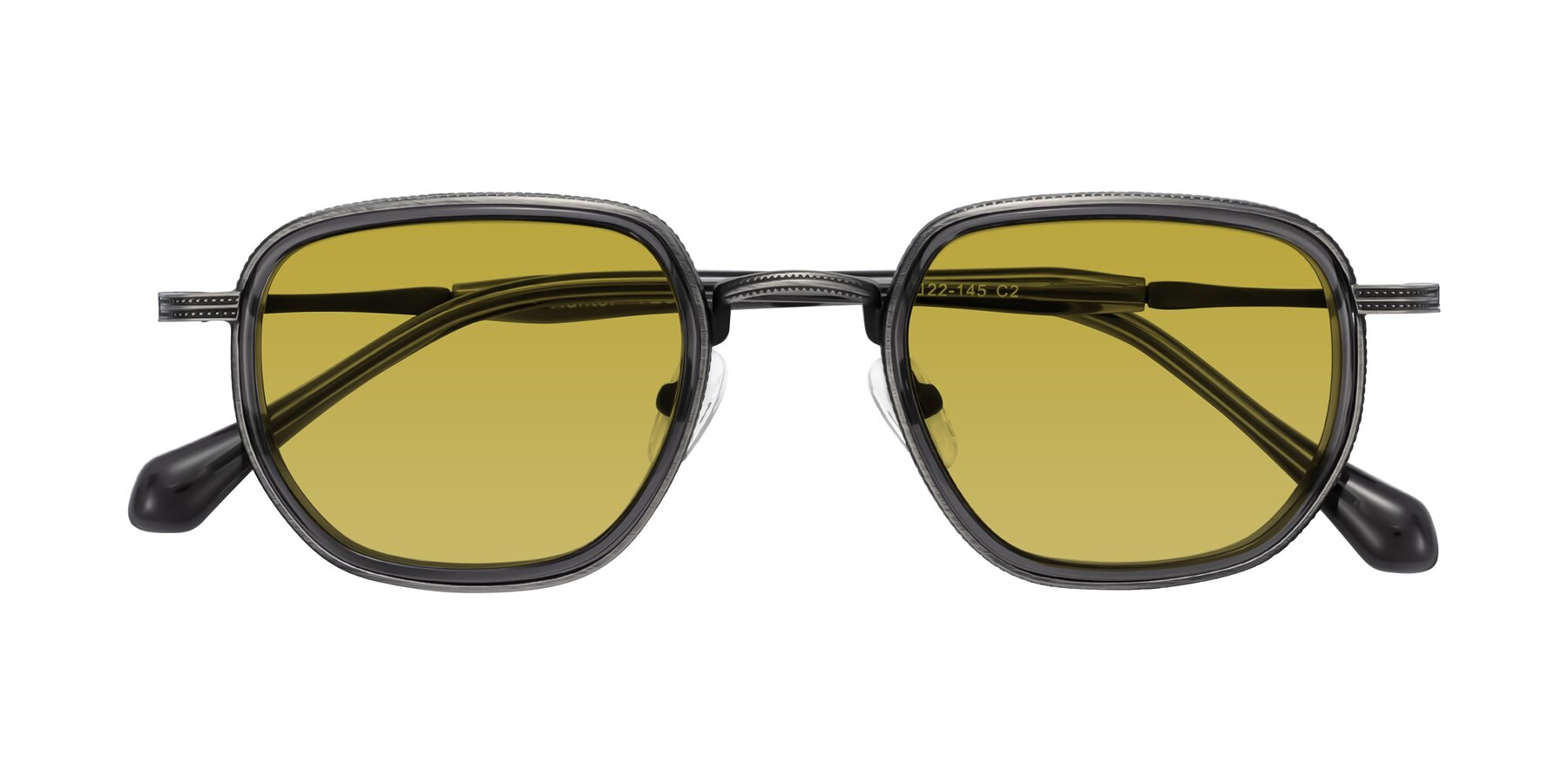 Folded Front of Hunter in Gunmetal/Gray with Champagne Tinted Lenses