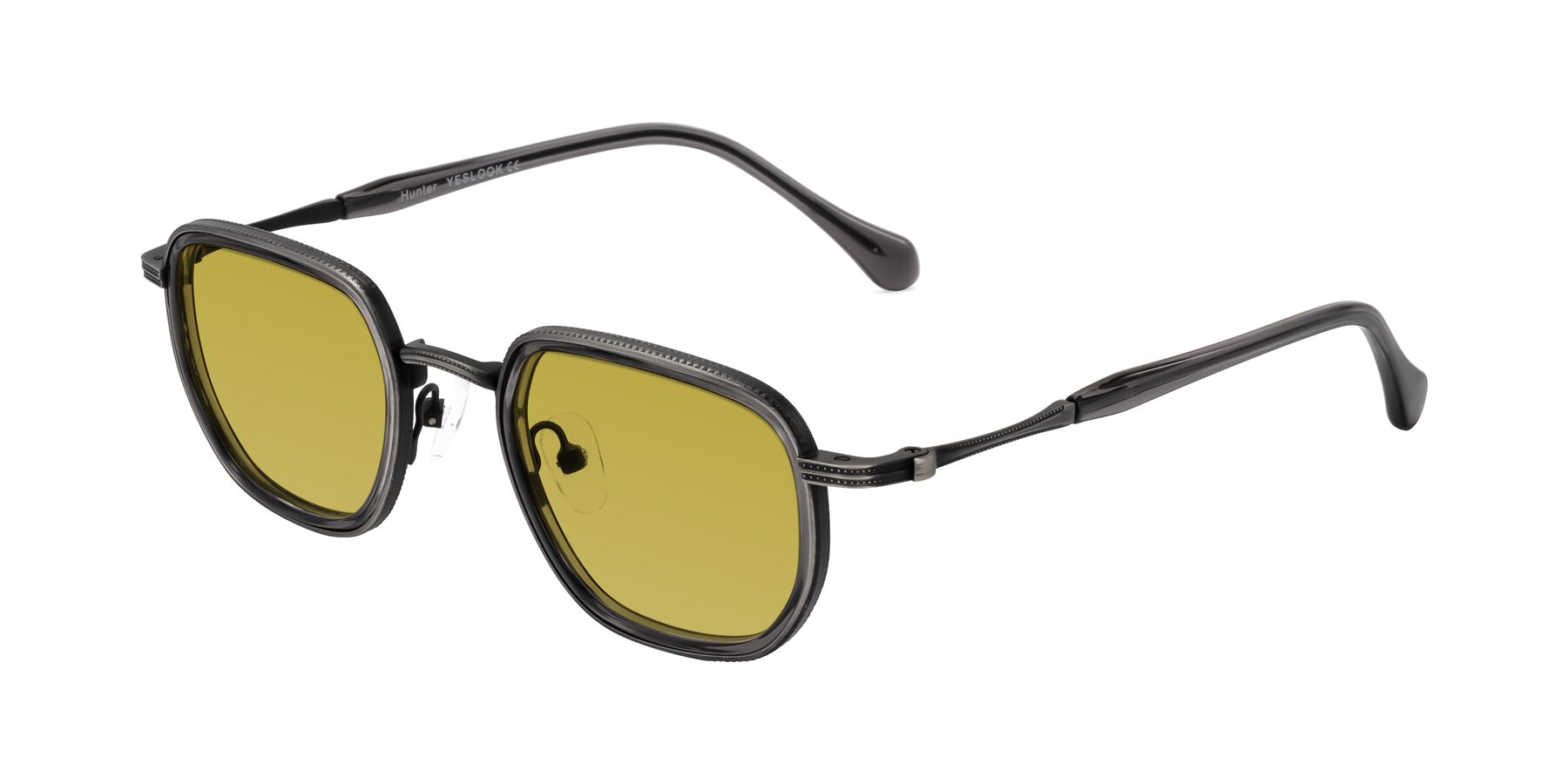 Angle of Hunter in Gunmetal/Gray with Champagne Tinted Lenses