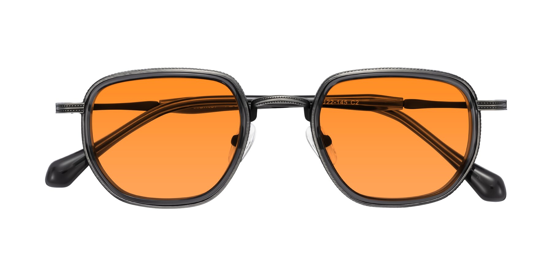 Folded Front of Hunter in Gunmetal/Gray with Orange Tinted Lenses