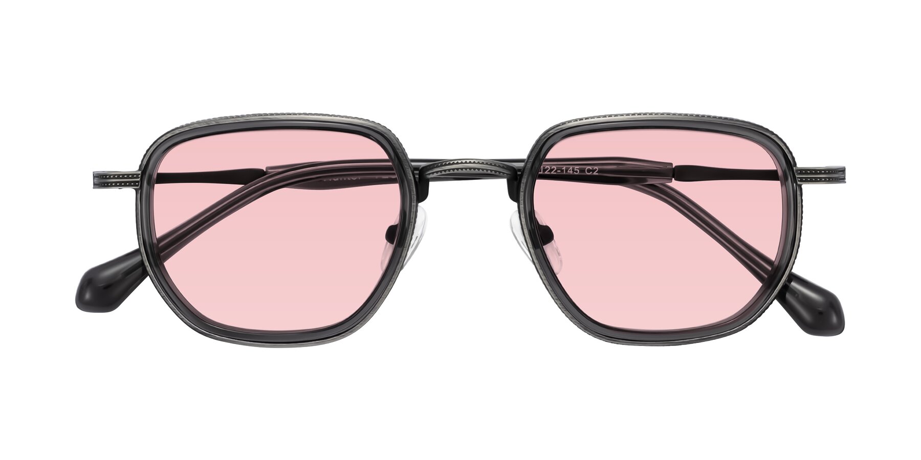 Folded Front of Hunter in Gunmetal/Gray with Light Garnet Tinted Lenses