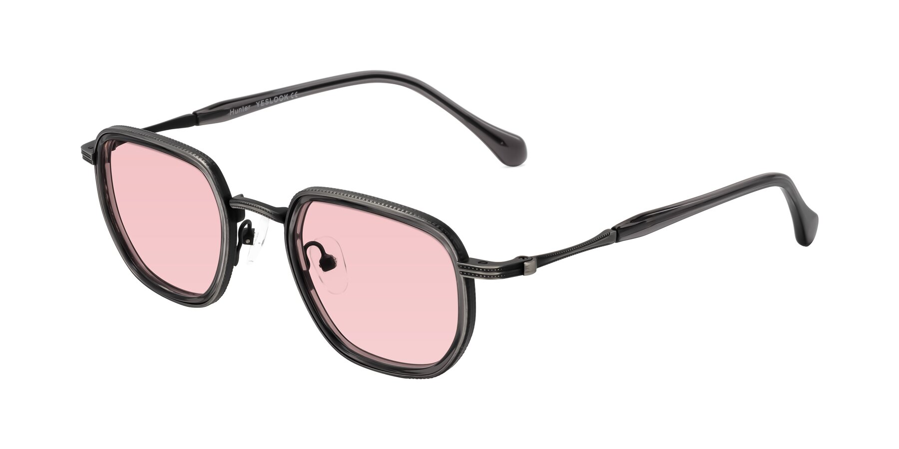 Angle of Hunter in Gunmetal/Gray with Light Garnet Tinted Lenses