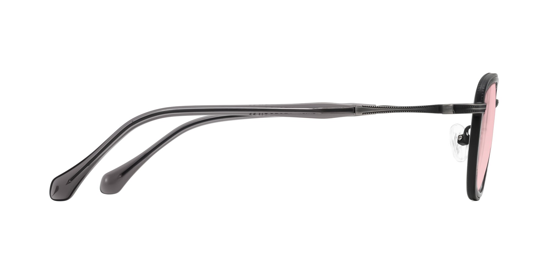 Side of Hunter in Gunmetal/Gray with Light Garnet Tinted Lenses