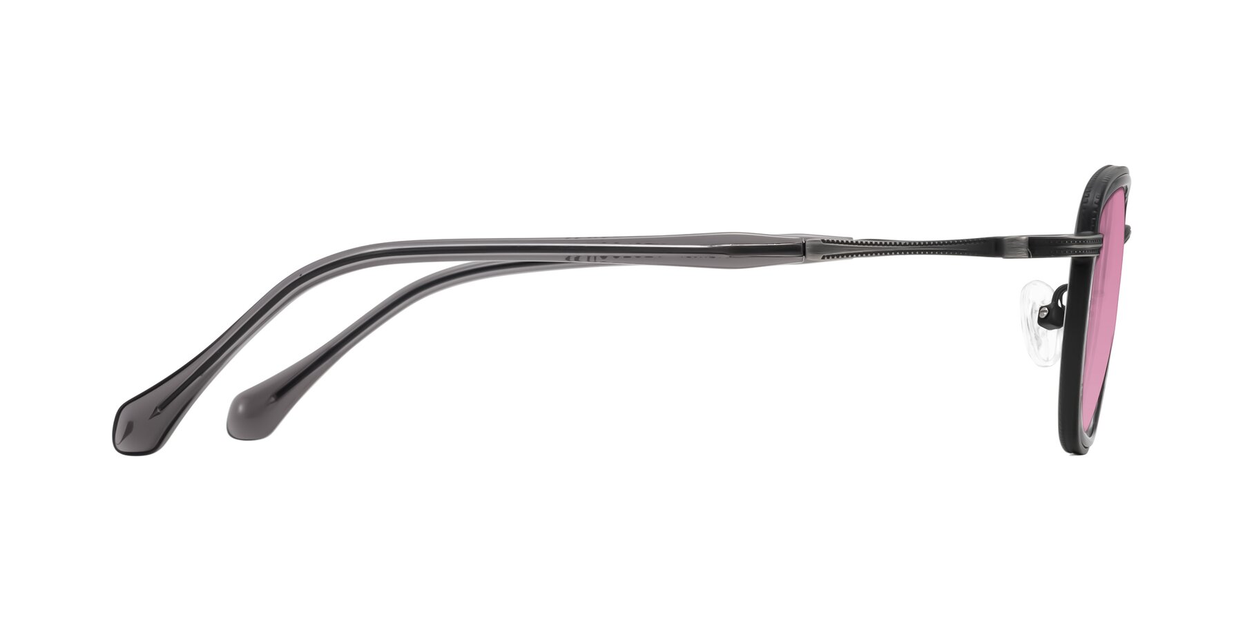 Side of Hunter in Gunmetal/Gray with Medium Wine Tinted Lenses