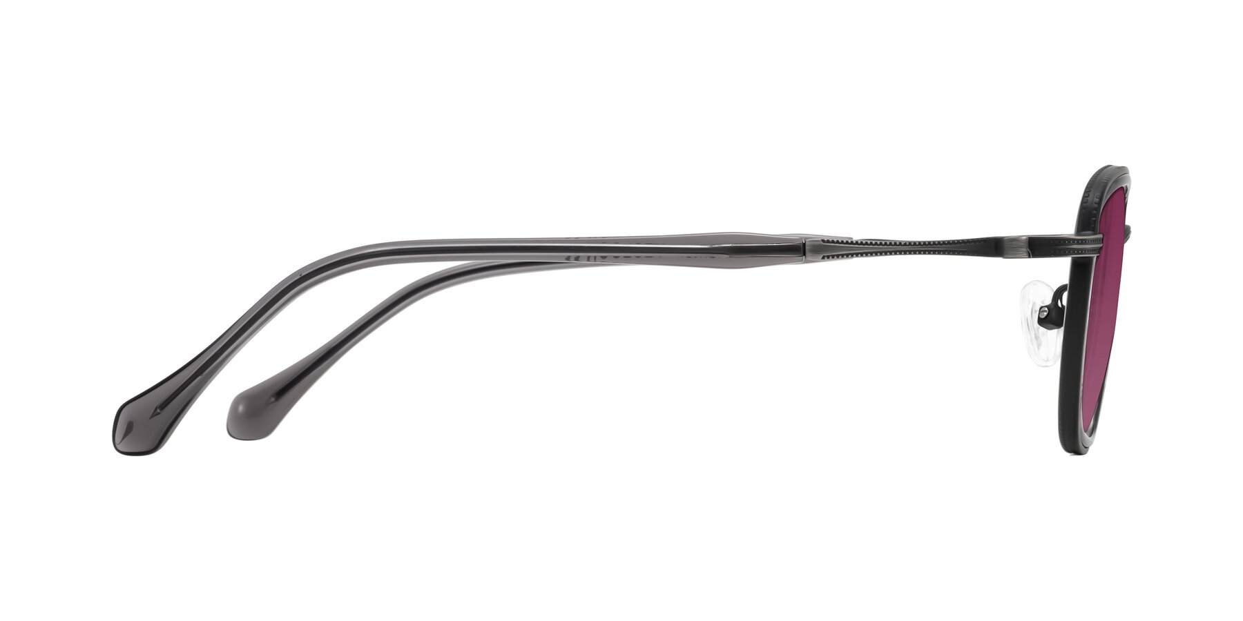 Side of Hunter in Gunmetal/Gray with Wine Tinted Lenses