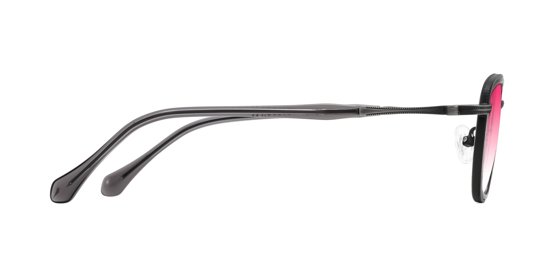 Side of Hunter in Gunmetal/Gray with Pink Gradient Lenses