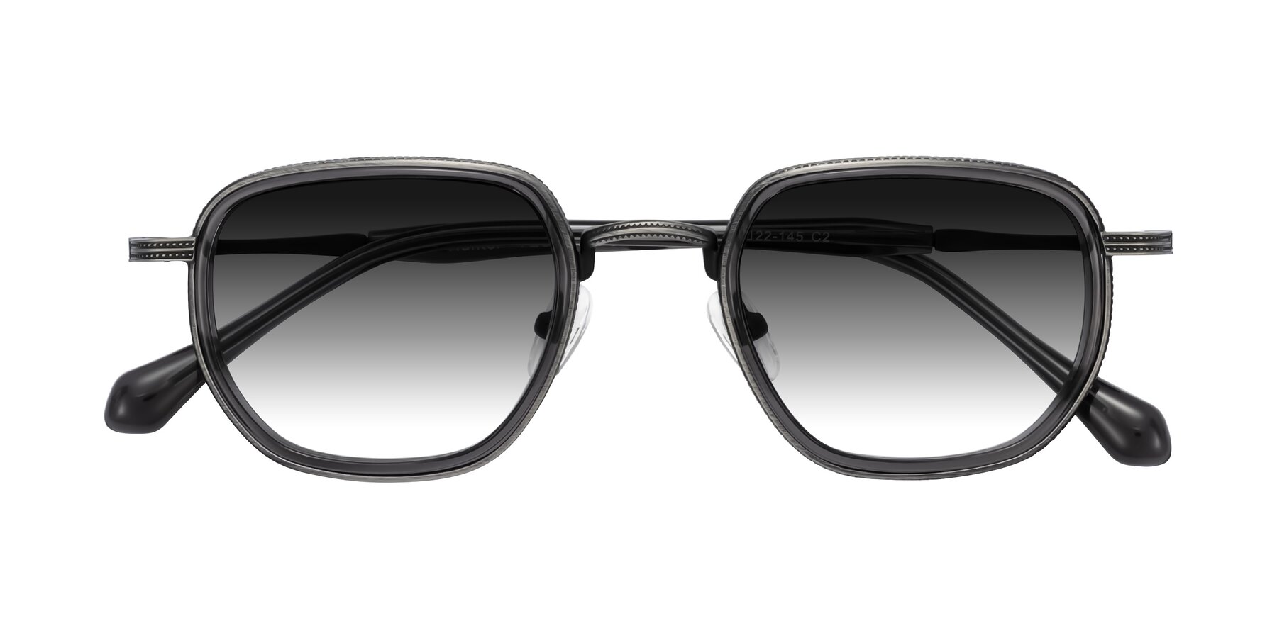 Folded Front of Hunter in Gunmetal/Gray with Gray Gradient Lenses
