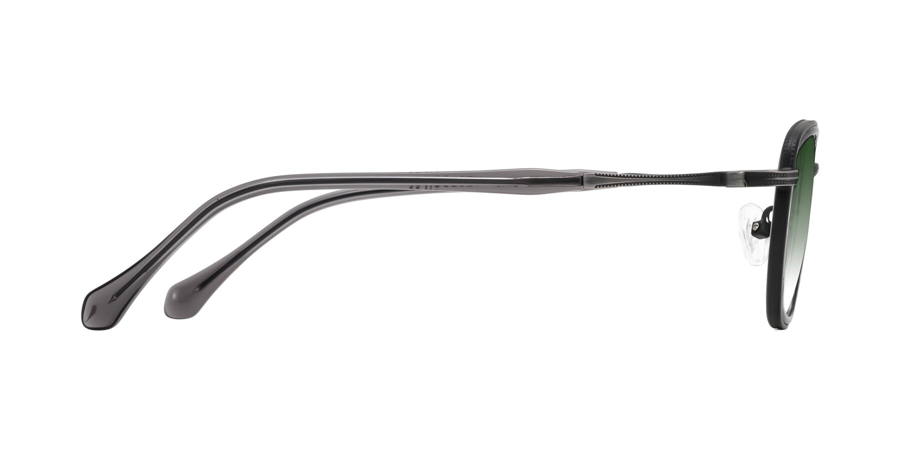 Side of Hunter in Gunmetal/Gray with Green Gradient Lenses