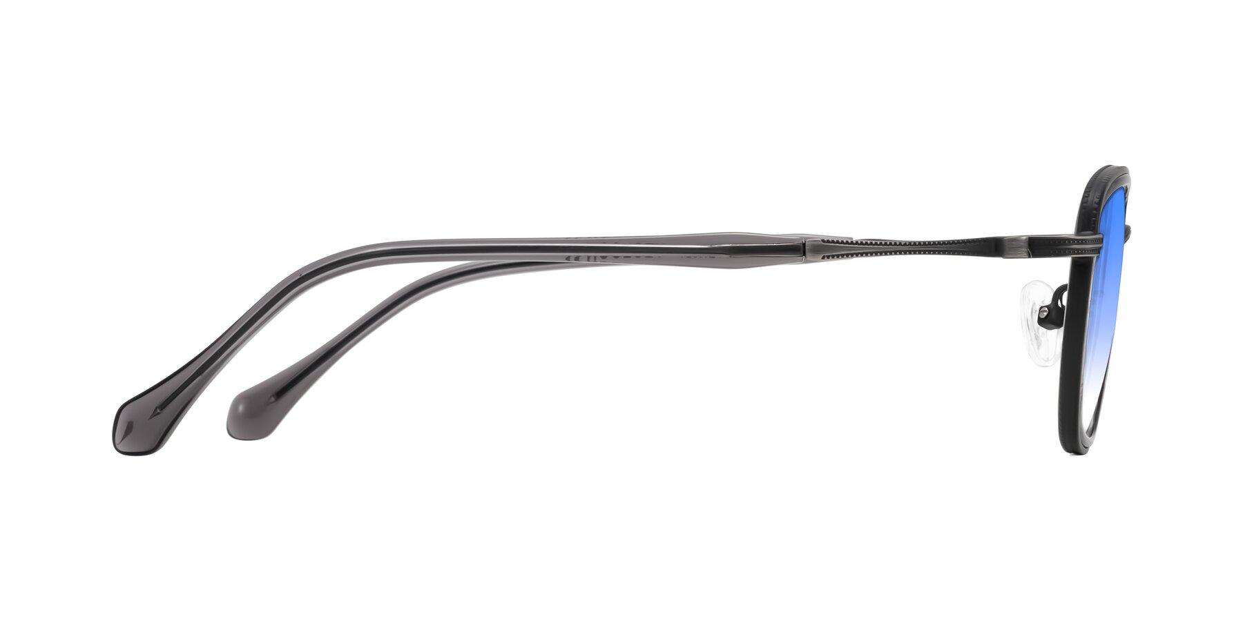 Side of Hunter in Gunmetal/Gray with Blue Gradient Lenses