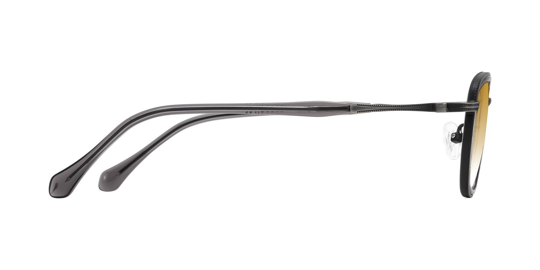 Side of Hunter in Gunmetal/Gray with Champagne Gradient Lenses