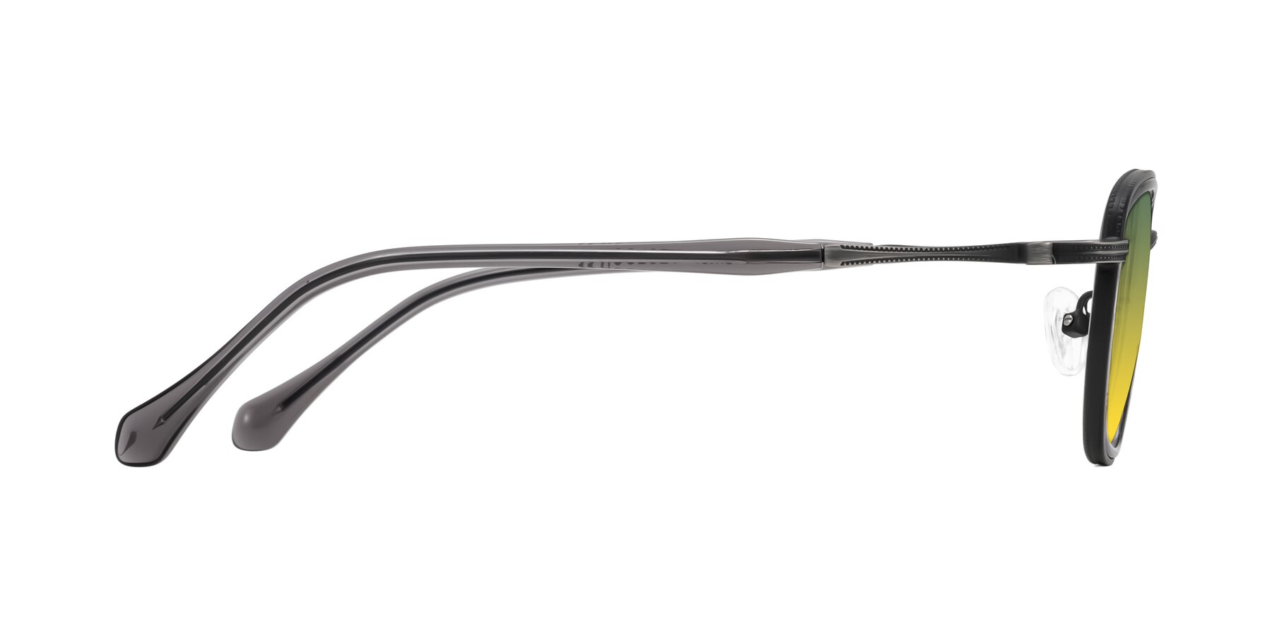 Side of Hunter in Gunmetal/Gray with Green / Yellow Gradient Lenses