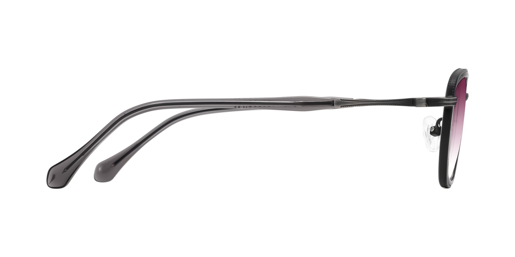 Side of Hunter in Gunmetal/Gray with Wine Gradient Lenses