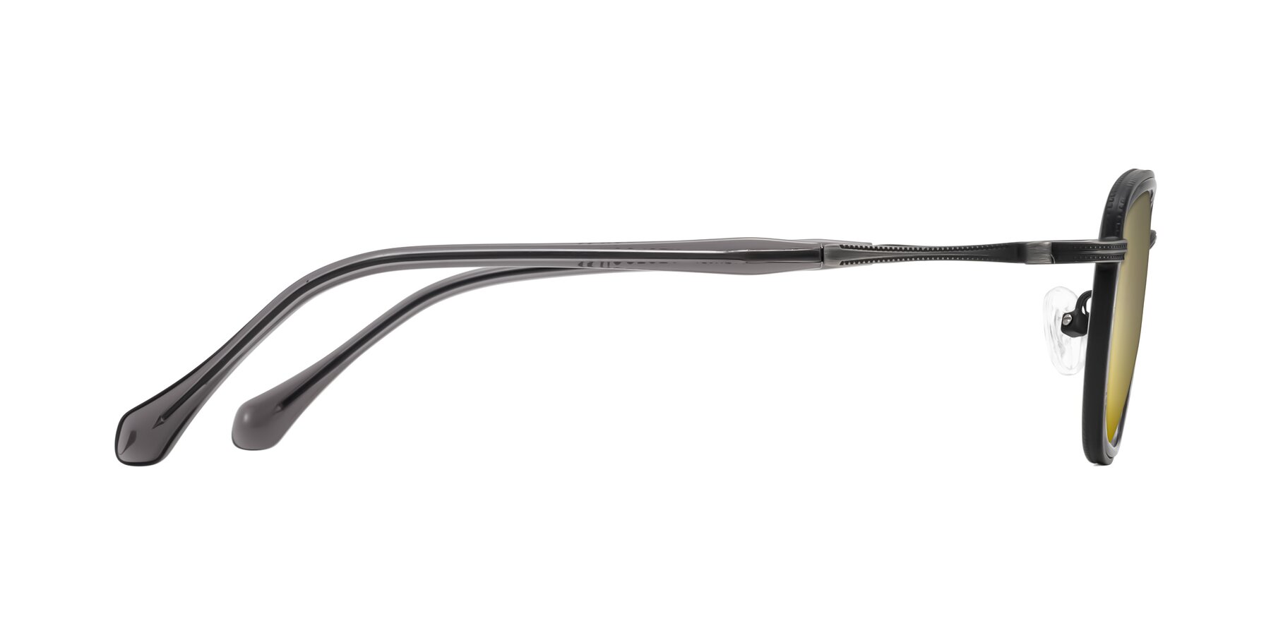 Side of Hunter in Gunmetal/Gray with Gold Mirrored Lenses