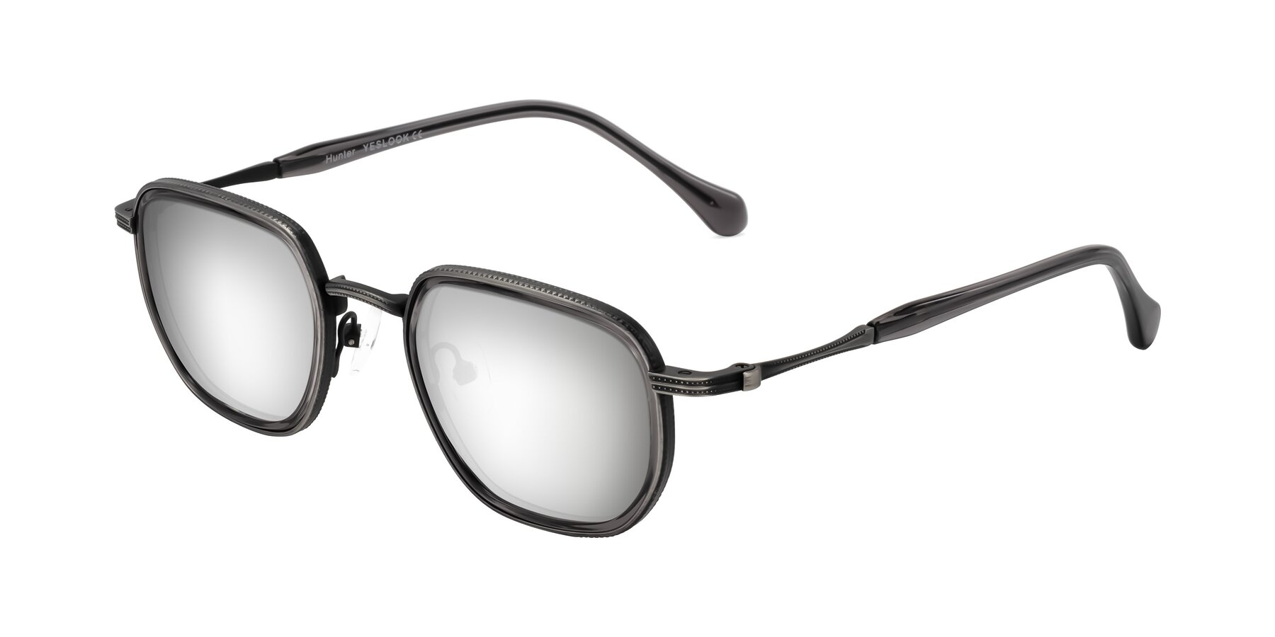 Angle of Hunter in Gunmetal/Gray with Silver Mirrored Lenses