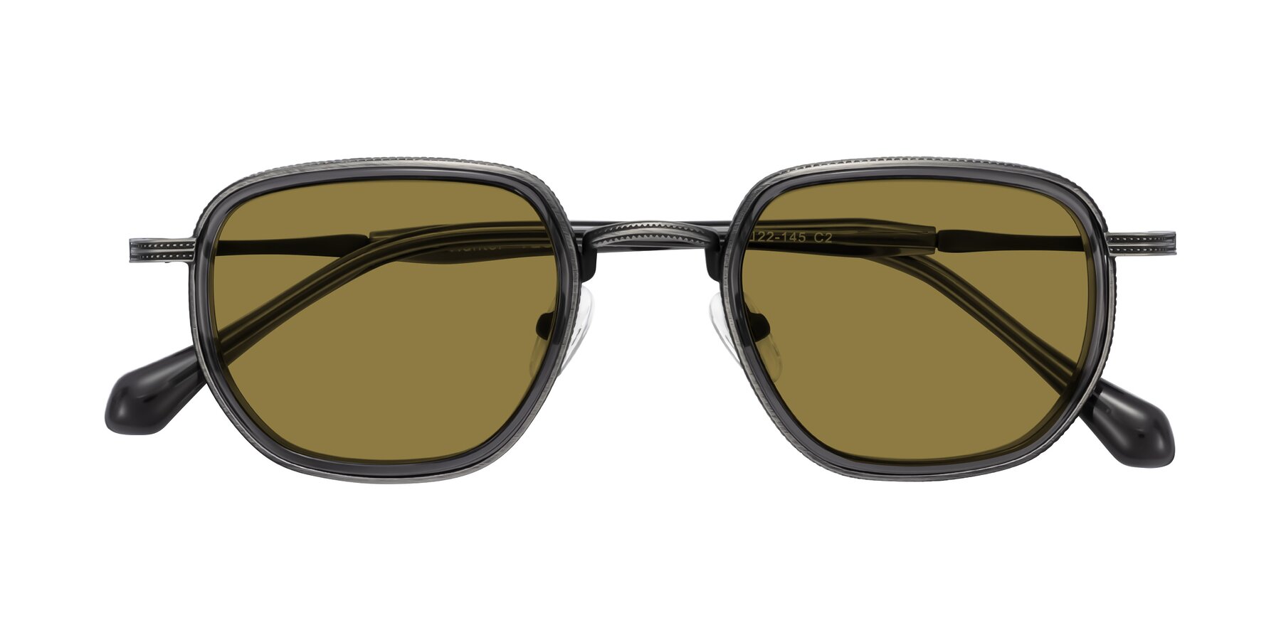 Folded Front of Hunter in Gunmetal/Gray with Brown Polarized Lenses