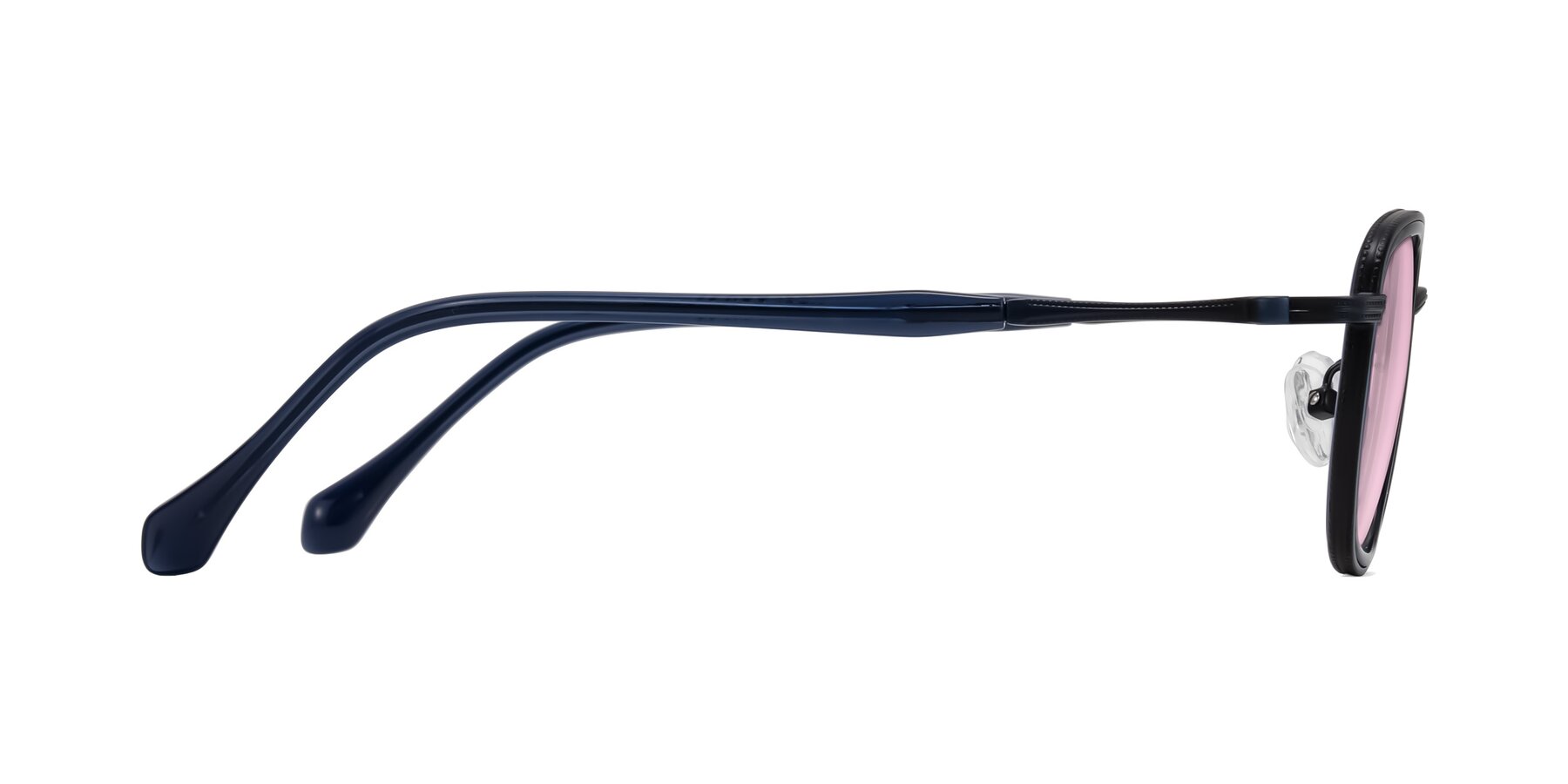 Side of Hunter in Midnight Blue with Light Pink Tinted Lenses