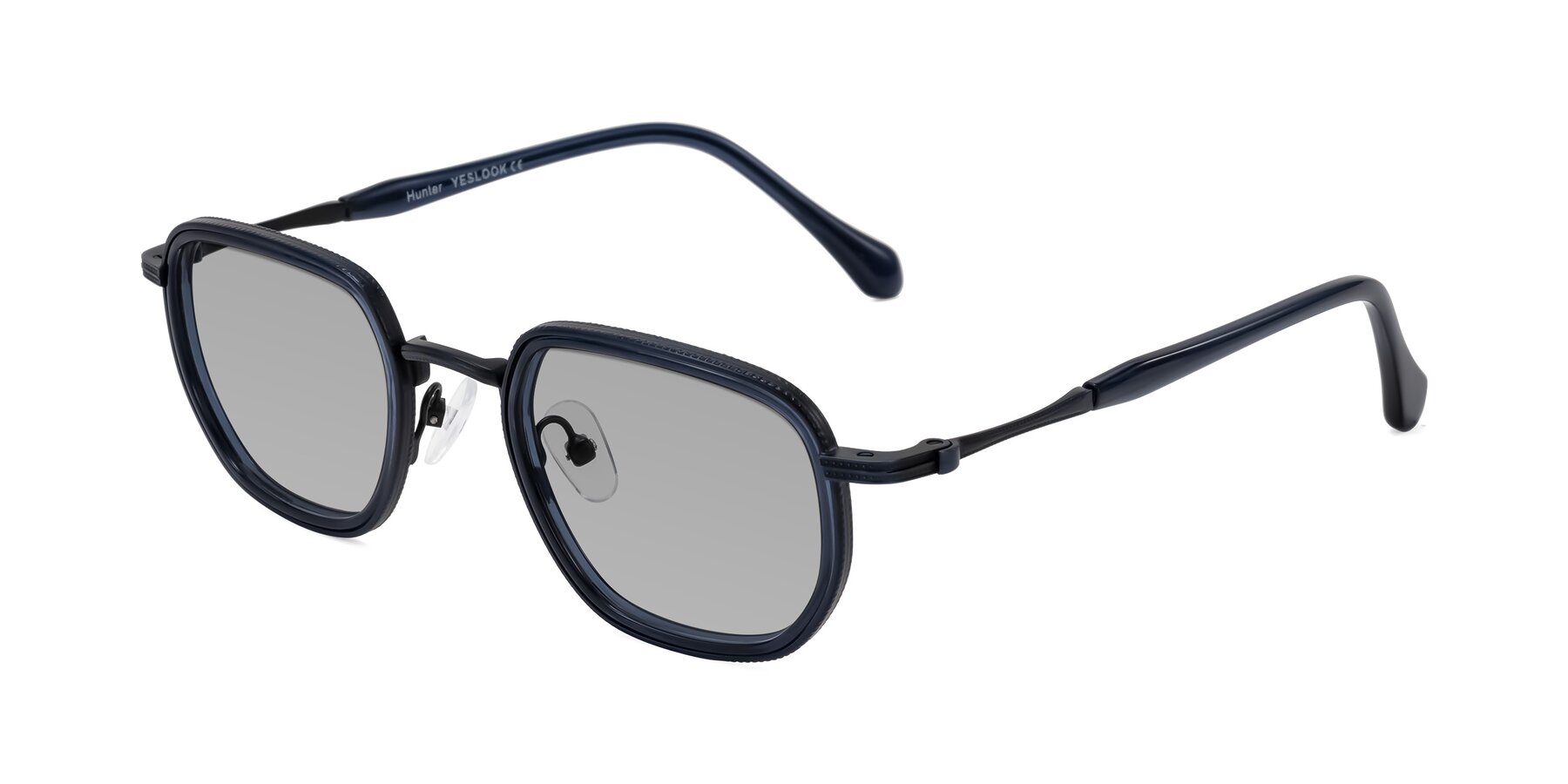 Angle of Hunter in Midnight Blue with Light Gray Tinted Lenses