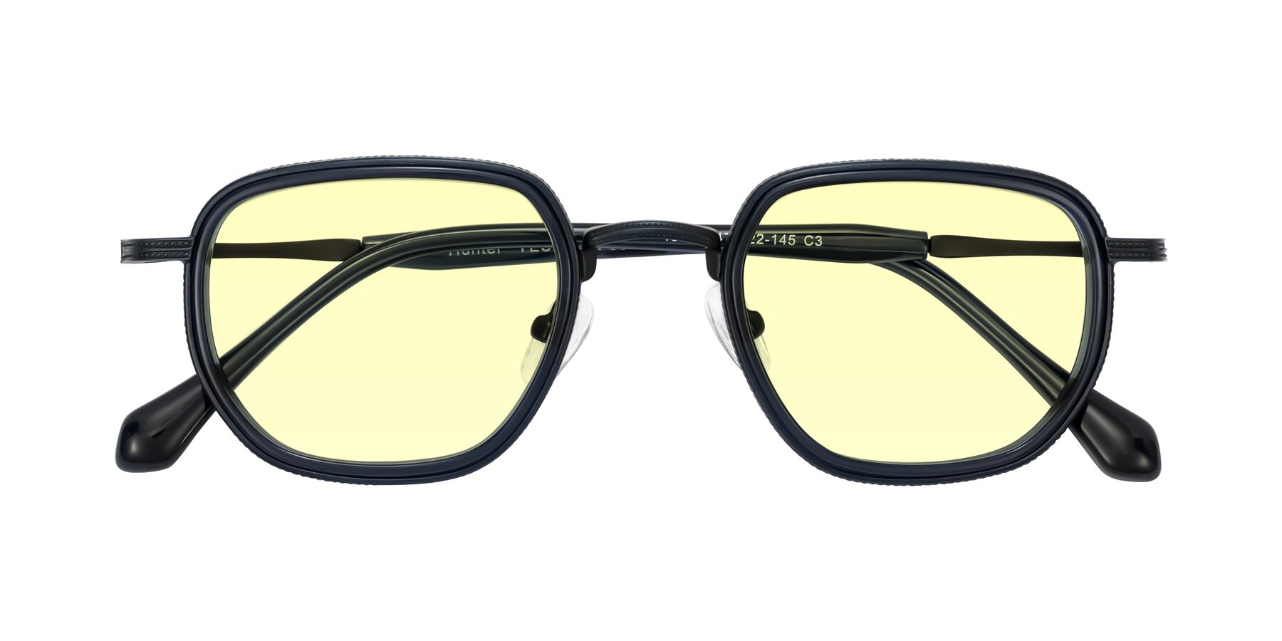 Folded Front of Hunter in Midnight Blue with Light Yellow Tinted Lenses