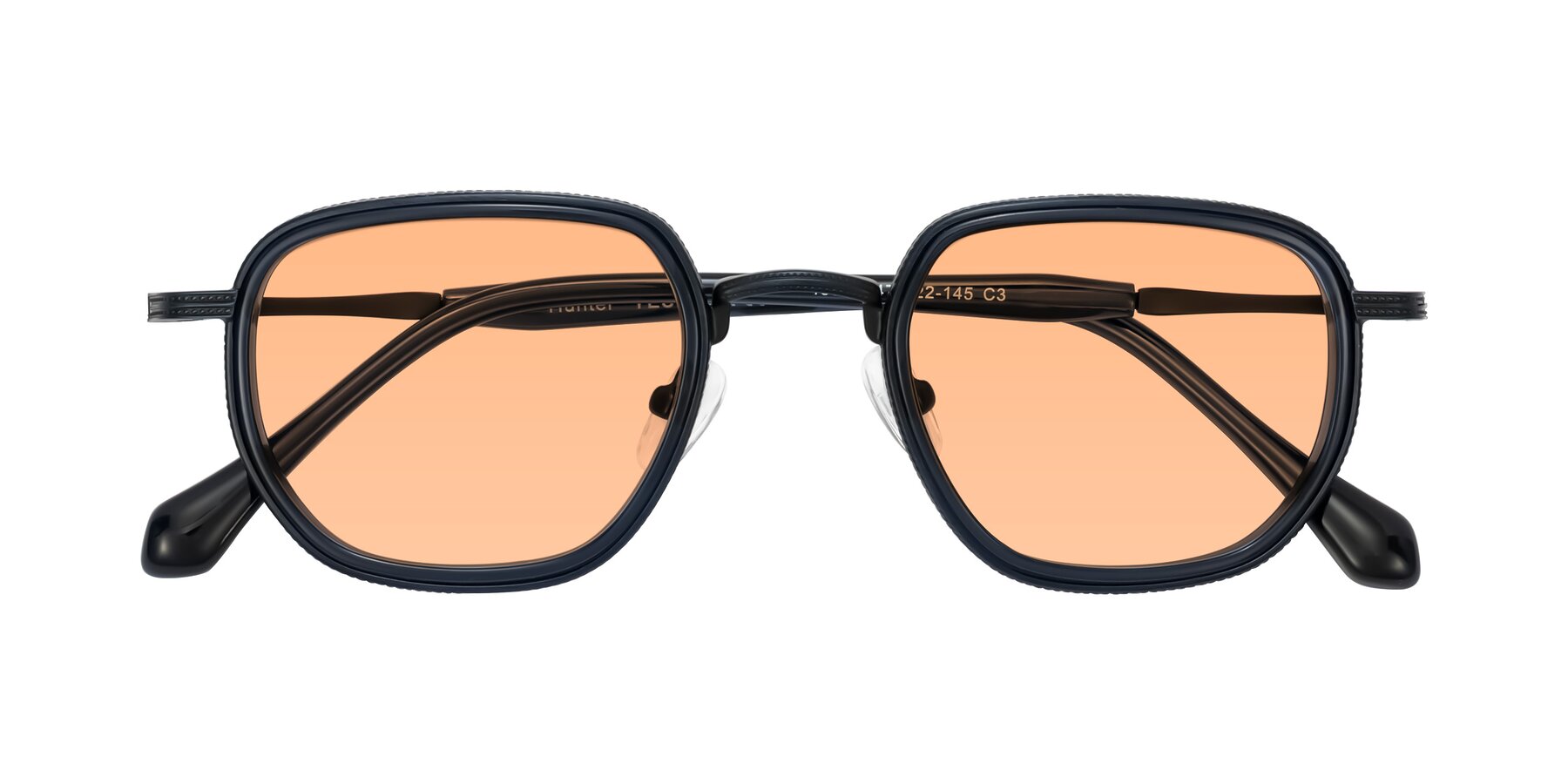 Folded Front of Hunter in Midnight Blue with Light Orange Tinted Lenses