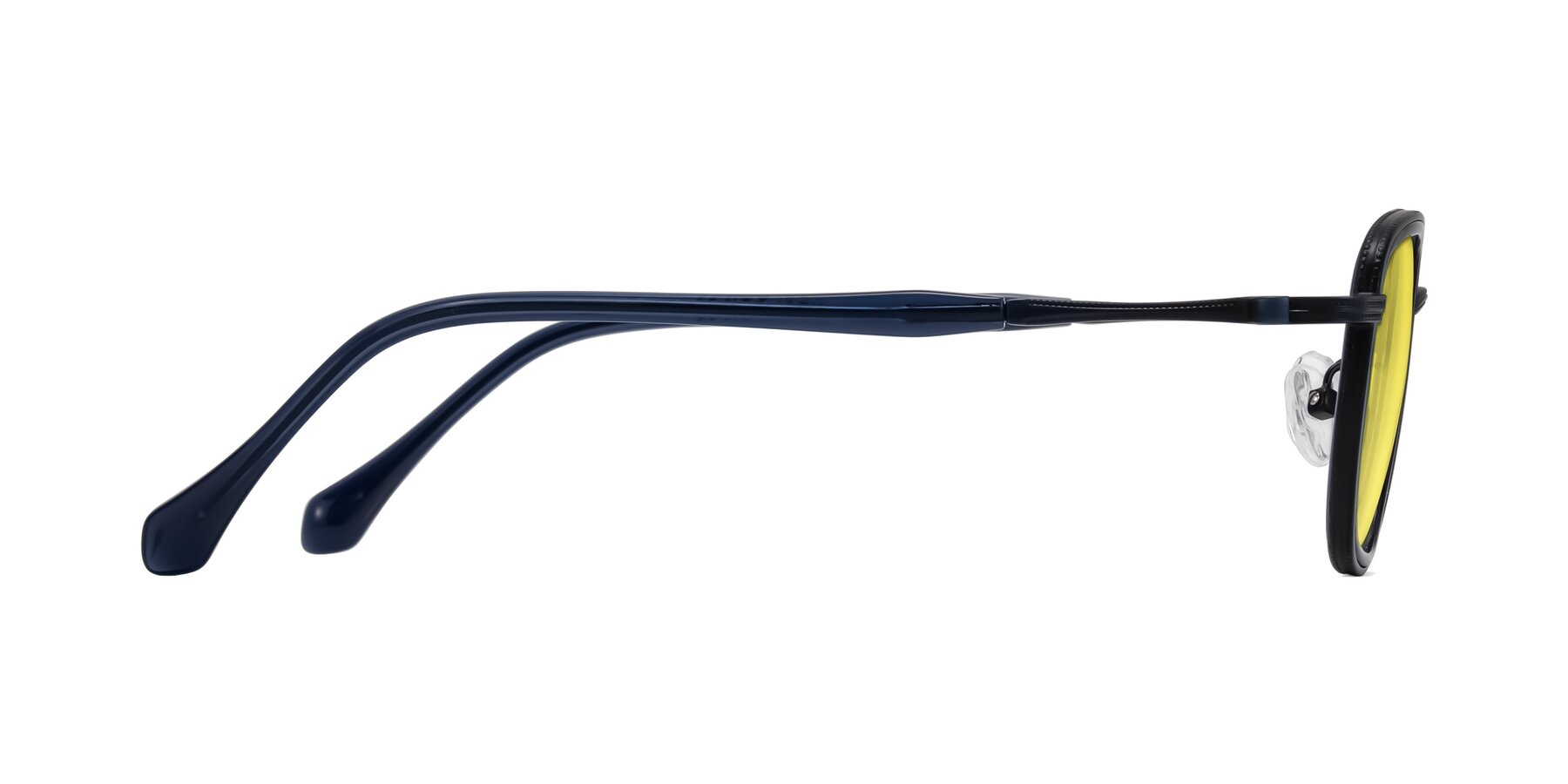 Side of Hunter in Midnight Blue with Medium Yellow Tinted Lenses