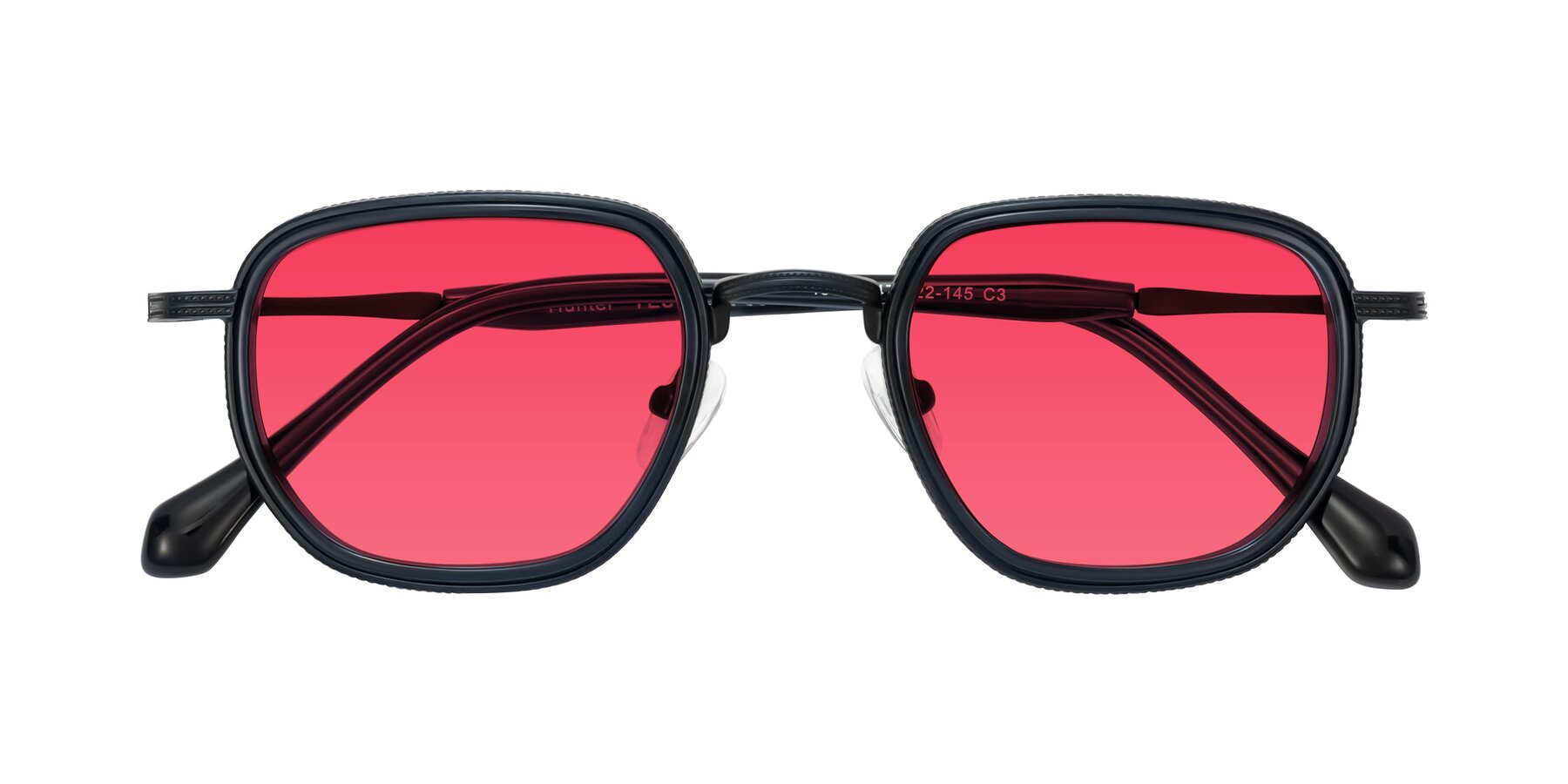 Folded Front of Hunter in Midnight Blue with Red Tinted Lenses