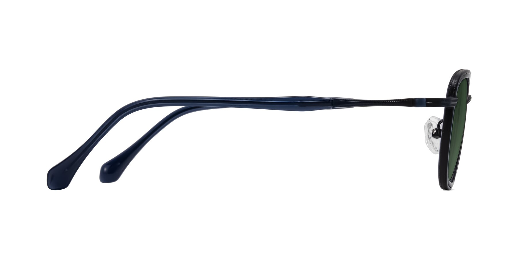 Side of Hunter in Midnight Blue with Green Tinted Lenses