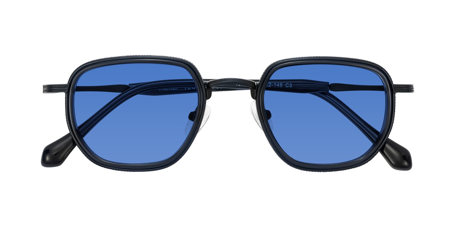 Folded Front of Hunter in Midnight Blue with Blue Tinted Lenses