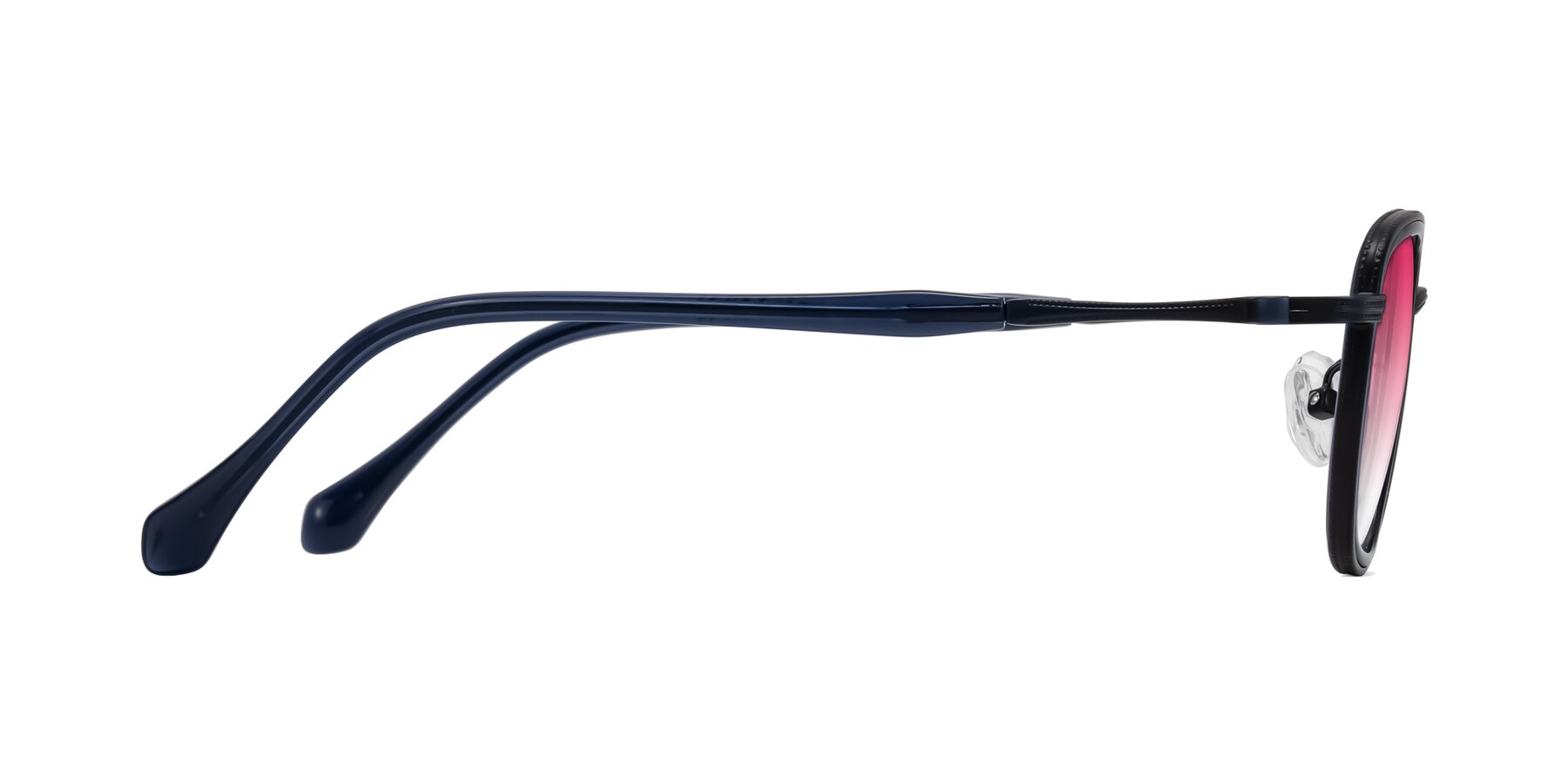 Side of Hunter in Midnight Blue with Pink Gradient Lenses