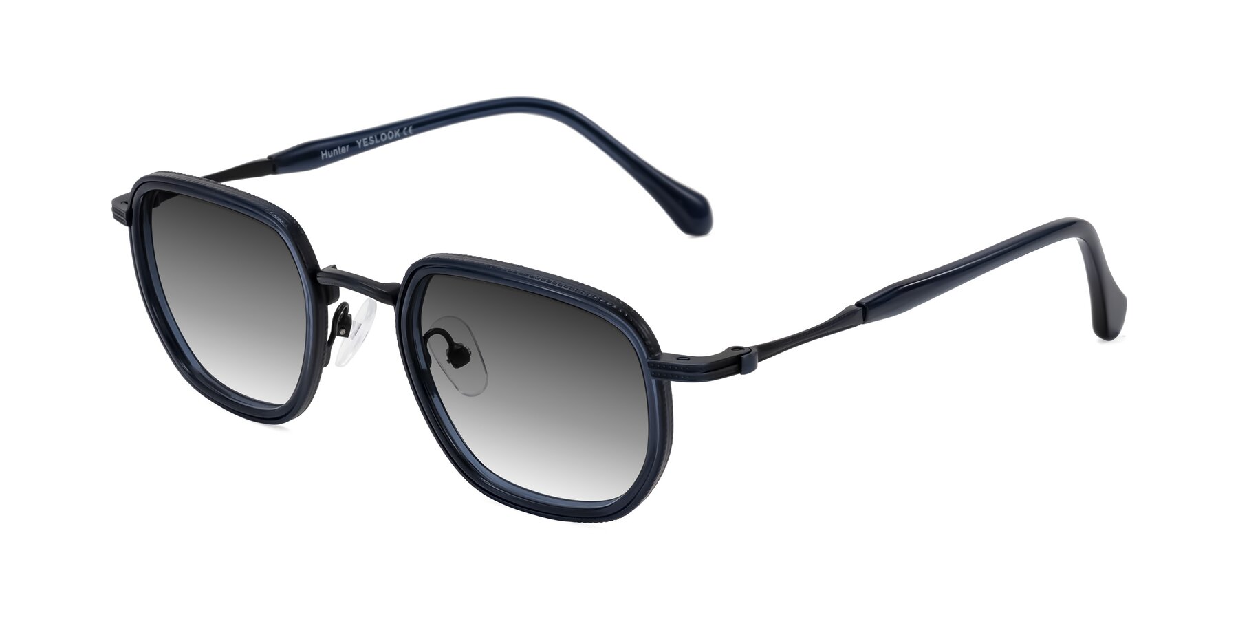 Angle of Hunter in Midnight Blue with Gray Gradient Lenses