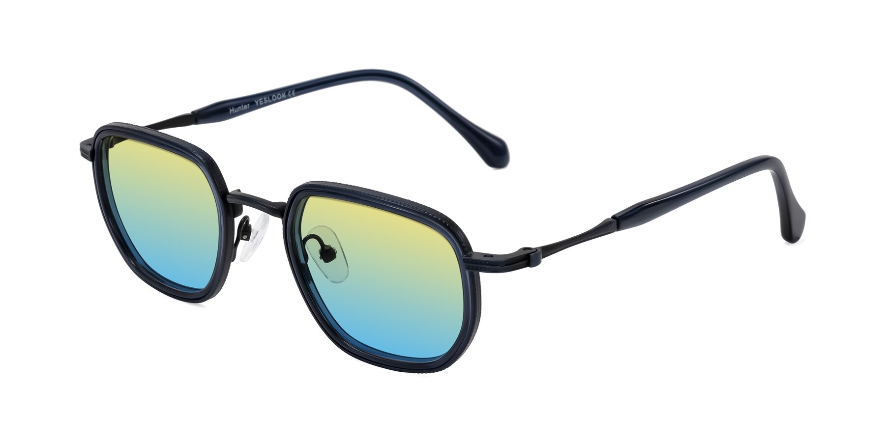 Angle of Hunter in Midnight Blue with Yellow / Blue Gradient Lenses