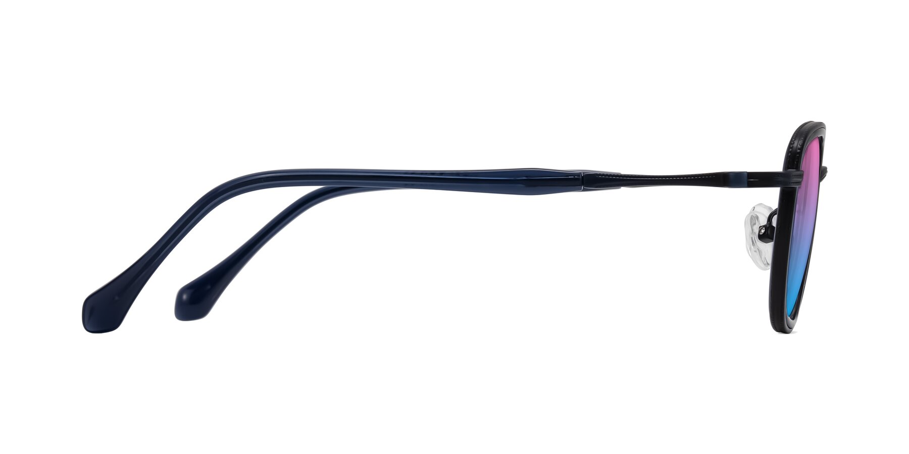Side of Hunter in Midnight Blue with Pink / Blue Gradient Lenses