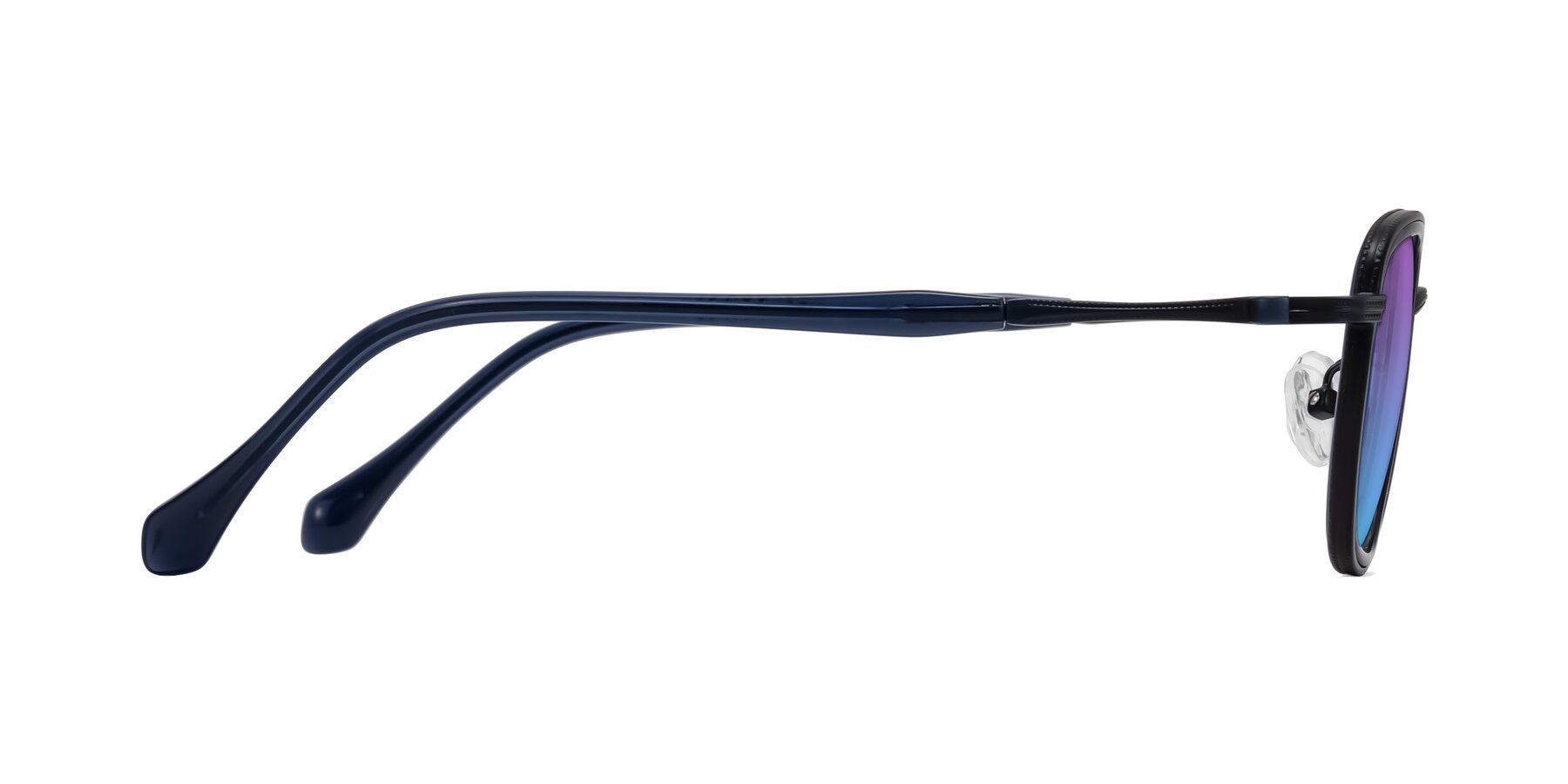 Side of Hunter in Midnight Blue with Purple / Blue Gradient Lenses