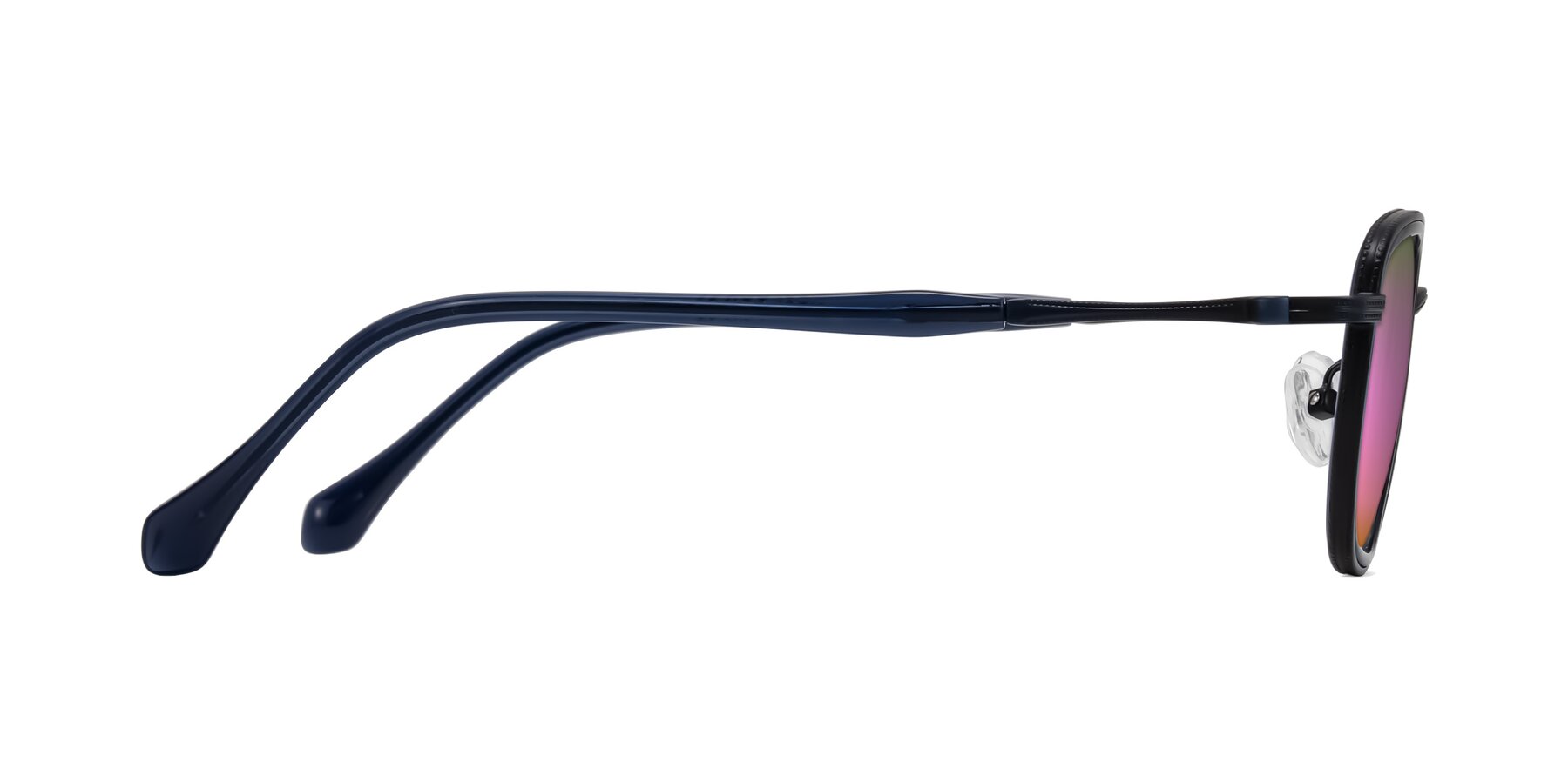 Side of Hunter in Midnight Blue with Pink Mirrored Lenses