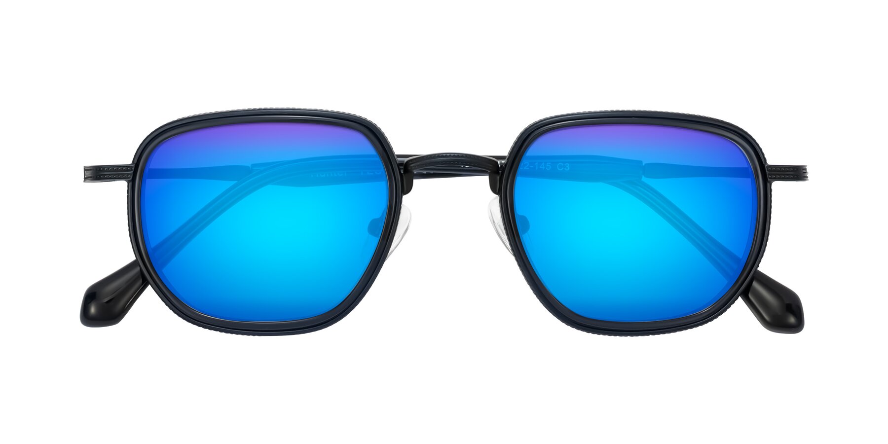 Folded Front of Hunter in Midnight Blue with Blue Mirrored Lenses