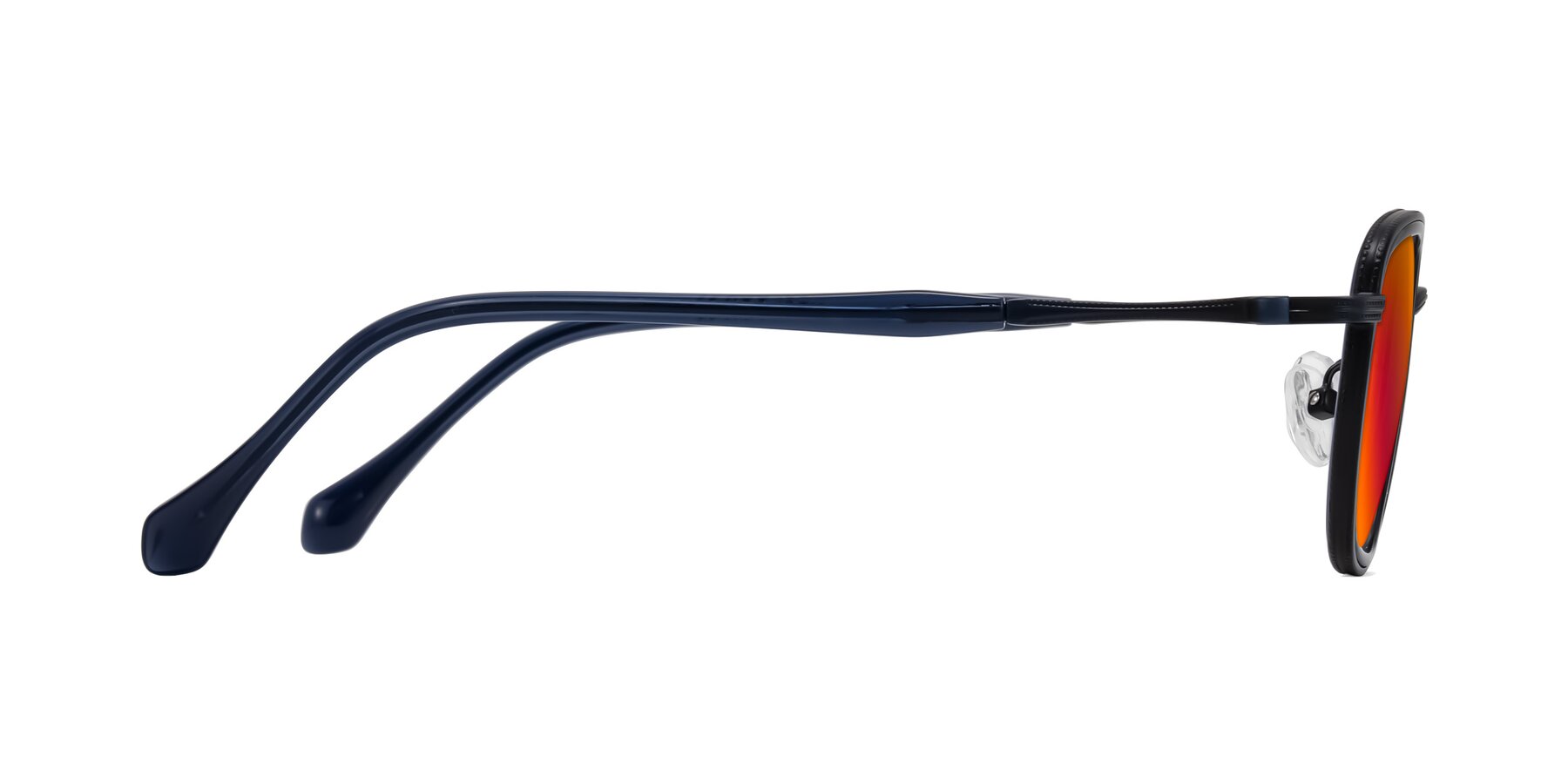 Side of Hunter in Midnight Blue with Red Gold Mirrored Lenses