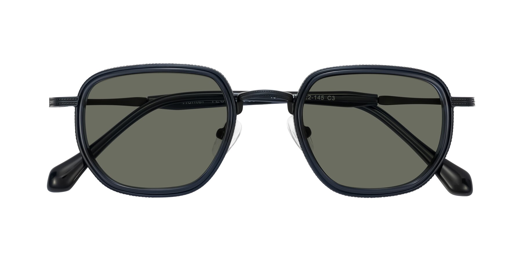 Folded Front of Hunter in Midnight Blue with Gray Polarized Lenses