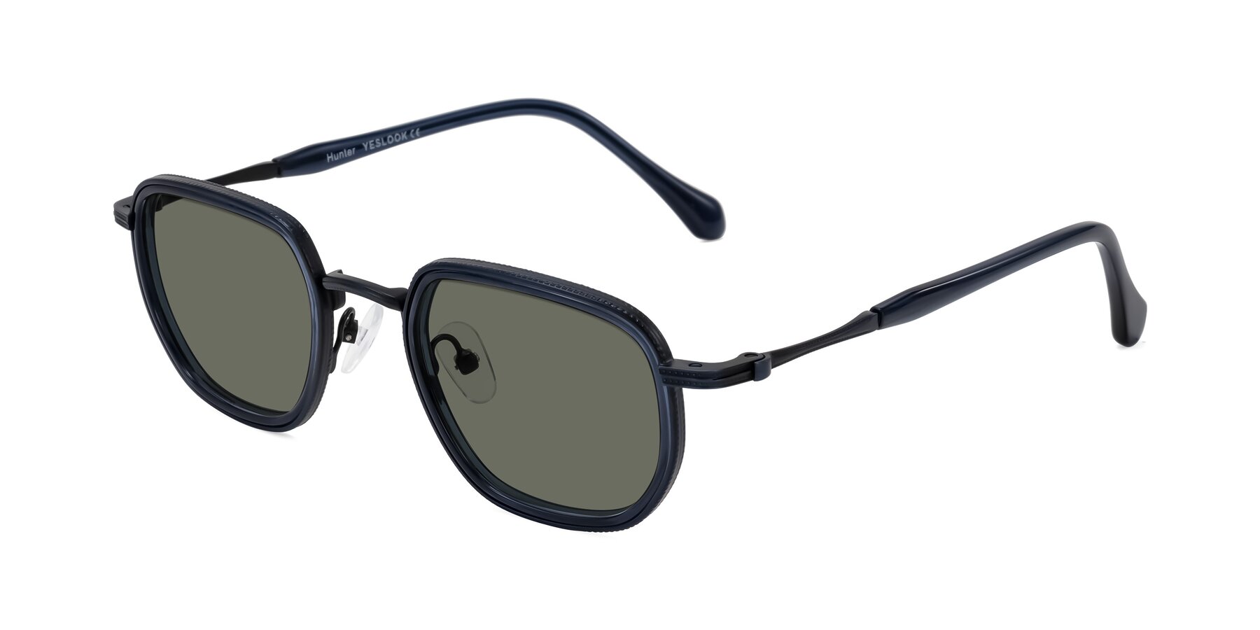 Angle of Hunter in Midnight Blue with Gray Polarized Lenses