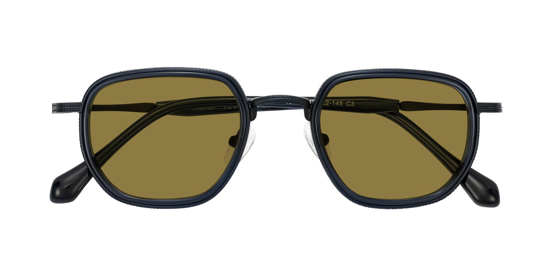 Folded Front of Hunter in Midnight Blue with Brown Polarized Lenses