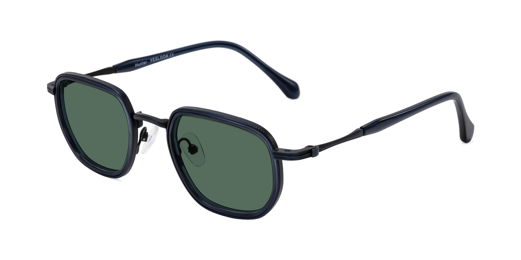 Angle of Hunter in Midnight Blue with Green Polarized Lenses
