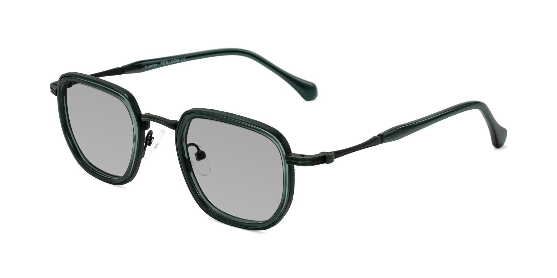 Angle of Hunter in Deep Forest Green with Light Gray Tinted Lenses