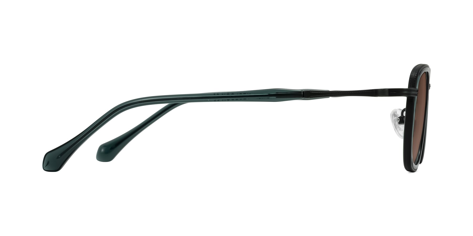 Side of Hunter in Deep Forest Green with Brown Tinted Lenses