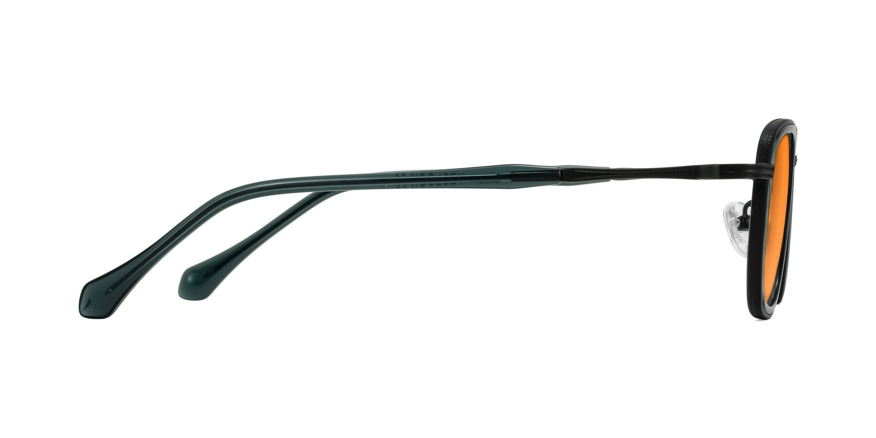 Side of Hunter in Deep Forest Green with Orange Tinted Lenses