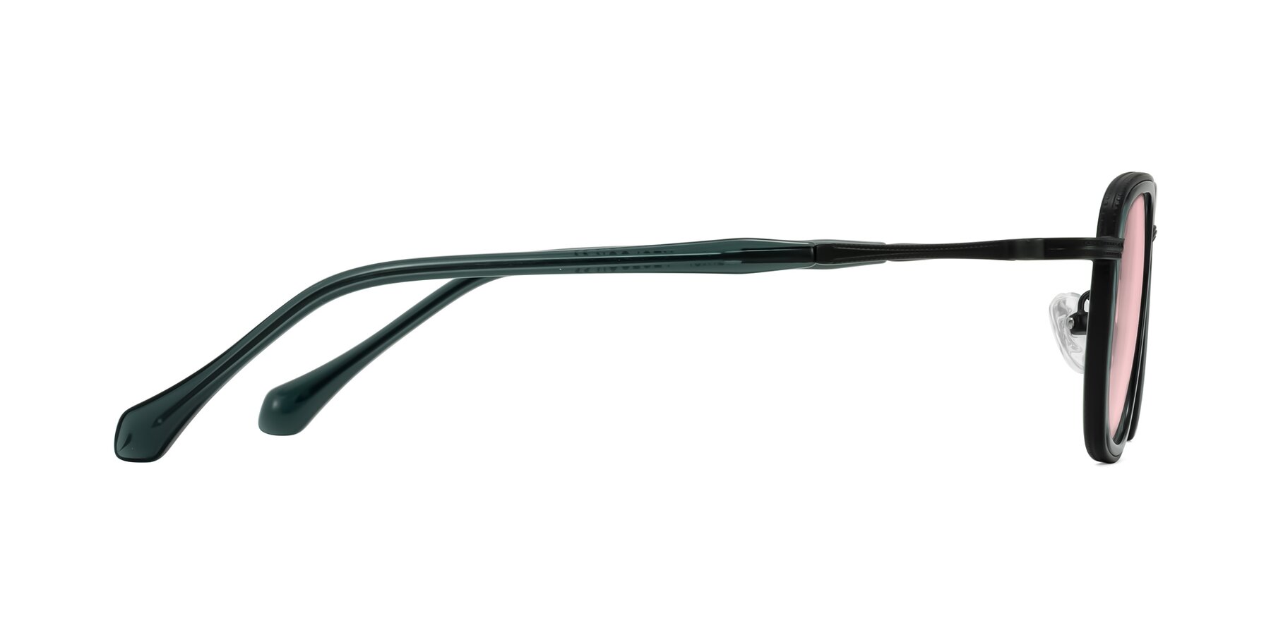 Side of Hunter in Deep Forest Green with Light Garnet Tinted Lenses