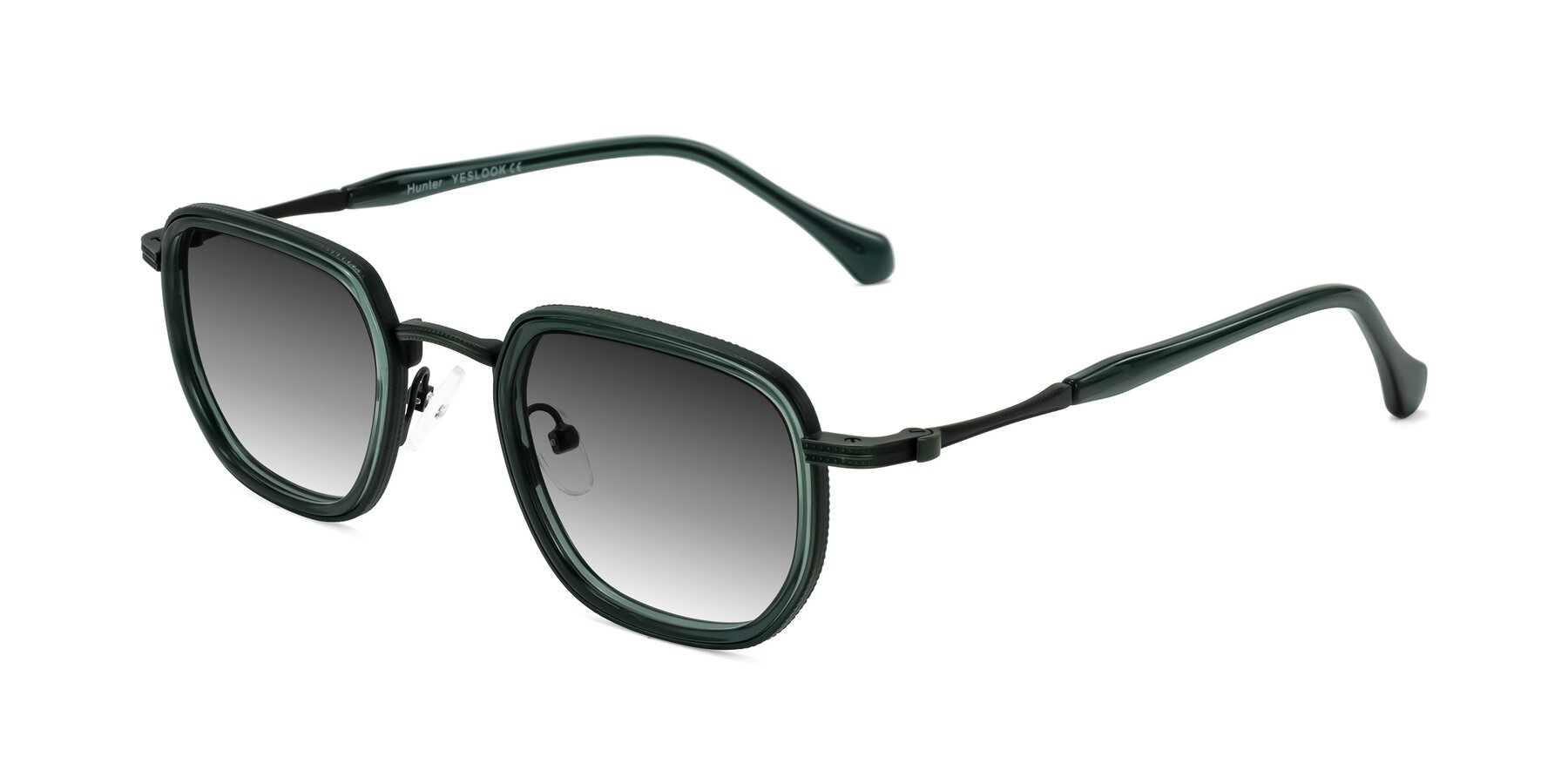 Angle of Hunter in Deep Forest Green with Gray Gradient Lenses